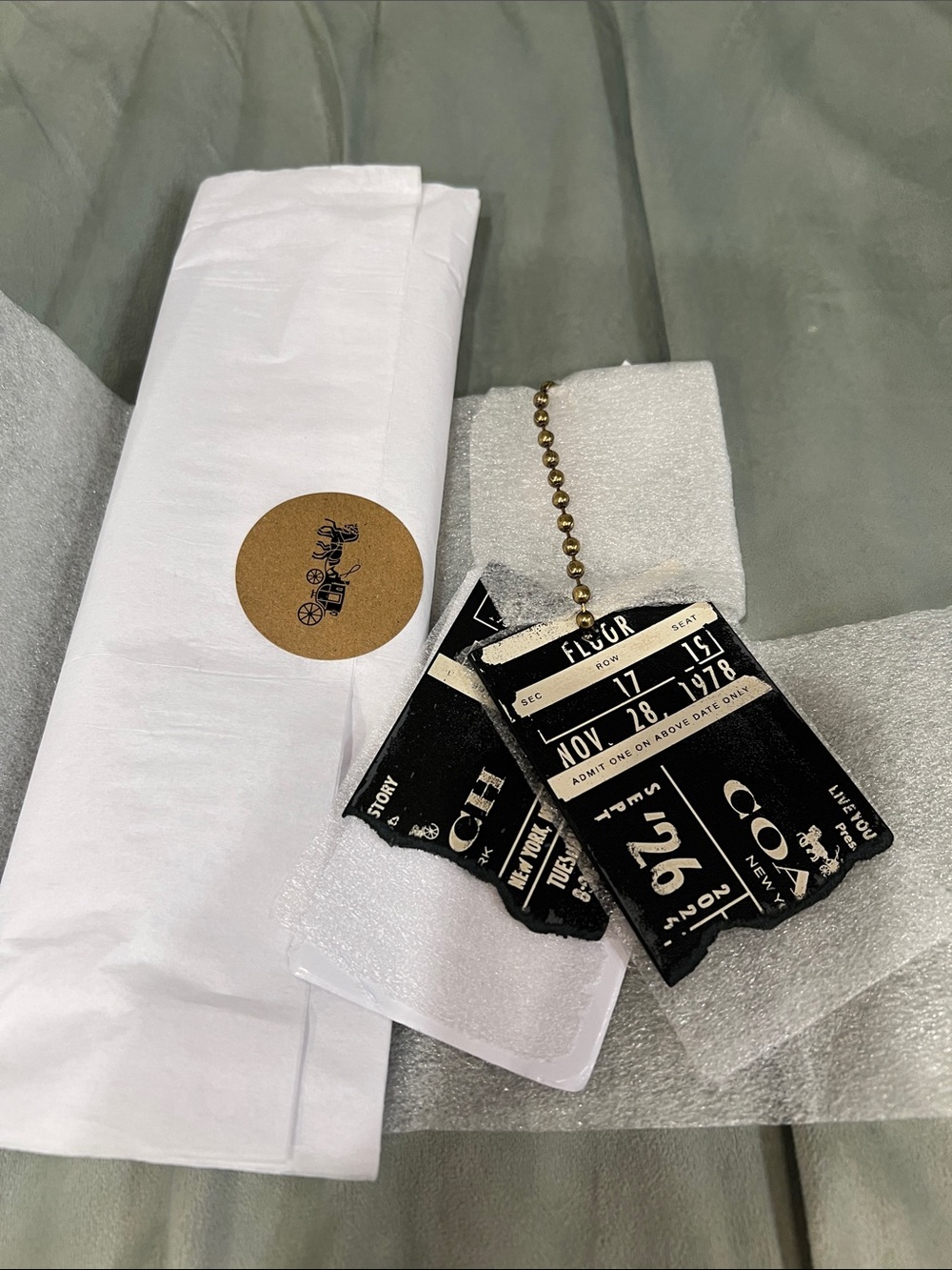 COACH Ticket Bag Charm